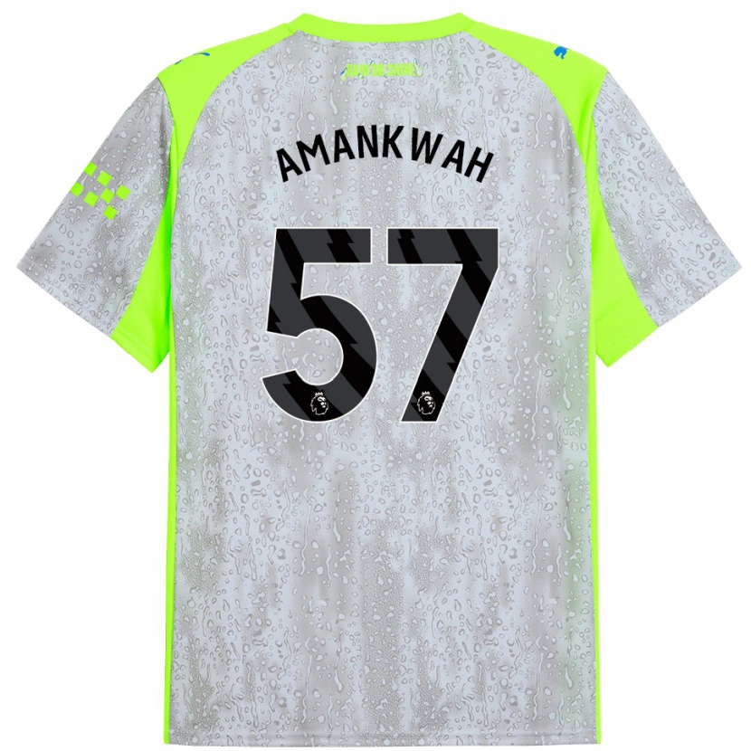 Danxen Kinder Yeboah Amankwah #57 Grau Gelb Ausweichtrikot Trikot 2025/26 T-Shirt