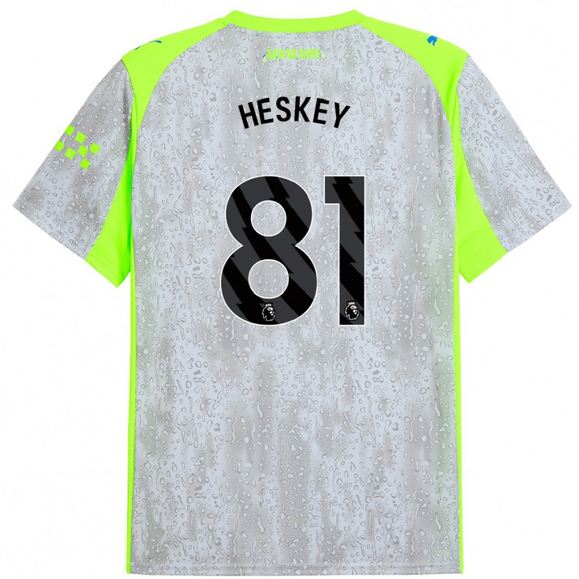 Danxen Kinder Jaden Heskey #81 Grau Gelb Ausweichtrikot Trikot 2025/26 T-Shirt