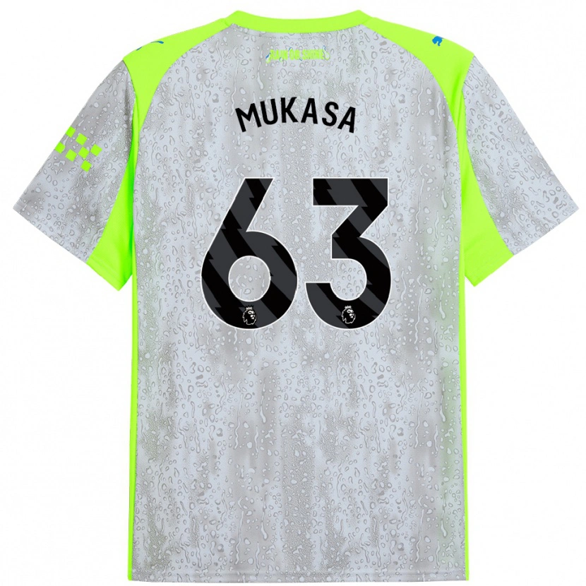 Danxen Kinder Divine Mukasa #63 Grau Gelb Ausweichtrikot Trikot 2025/26 T-Shirt