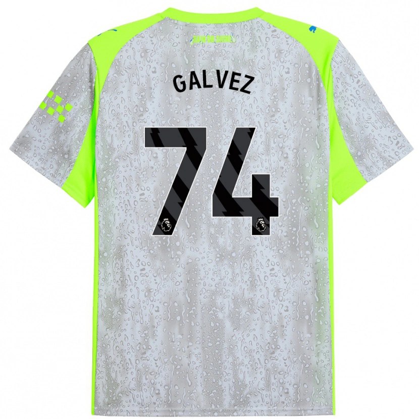 Danxen Kinder Tomas Galvez #74 Grau Gelb Ausweichtrikot Trikot 2025/26 T-Shirt