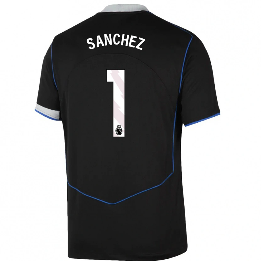 Danxen Kinder Robert Sánchez #1 Schwarz Blau Silber Ausweichtrikot Trikot 2025/26 T-Shirt