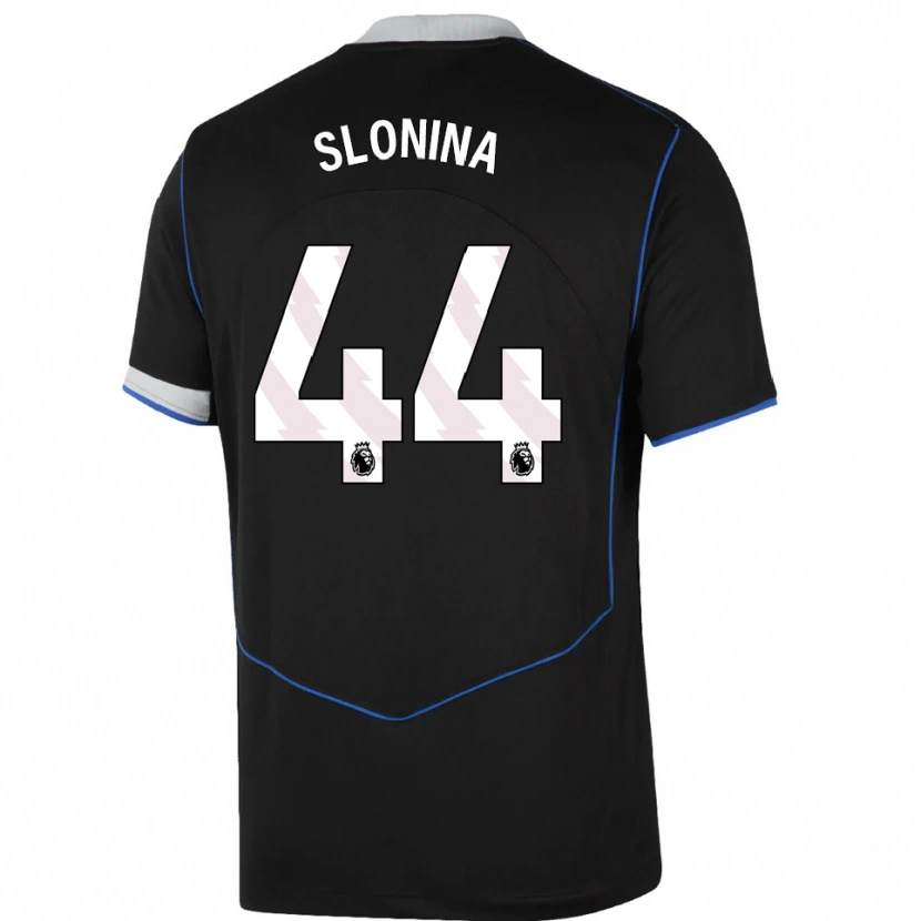Danxen Kinder Gabriel Slonina #44 Schwarz Blau Silber Ausweichtrikot Trikot 2025/26 T-Shirt