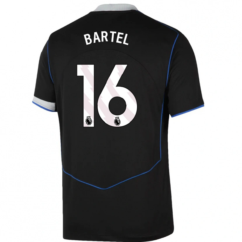 Danxen Kinder Júlia Bartel #16 Schwarz Blau Silber Ausweichtrikot Trikot 2025/26 T-Shirt