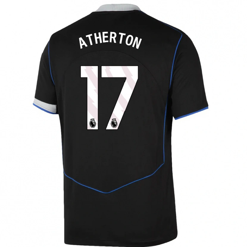 Danxen Kinder Chris Atherton #17 Schwarz Blau Silber Ausweichtrikot Trikot 2025/26 T-Shirt