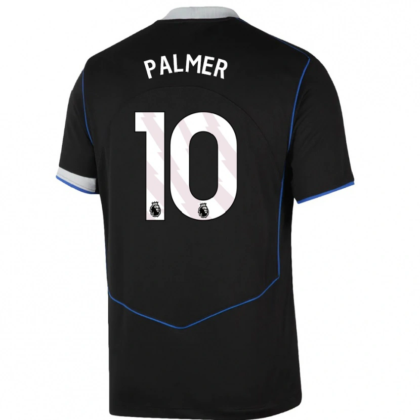 Danxen Kinder Cole Palmer #10 Schwarz Blau Silber Ausweichtrikot Trikot 2025/26 T-Shirt