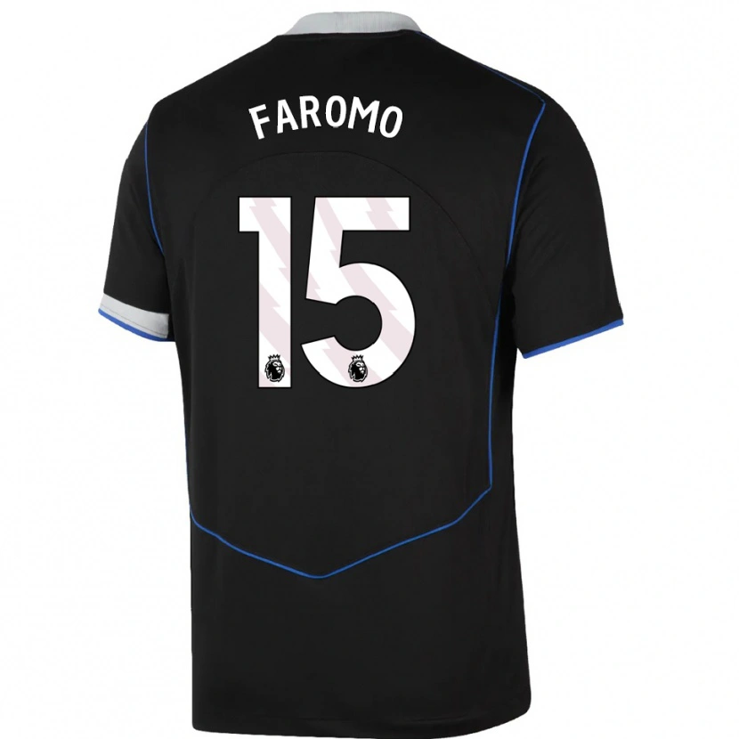 Danxen Kinder Trey Faromo #15 Schwarz Blau Silber Ausweichtrikot Trikot 2025/26 T-Shirt