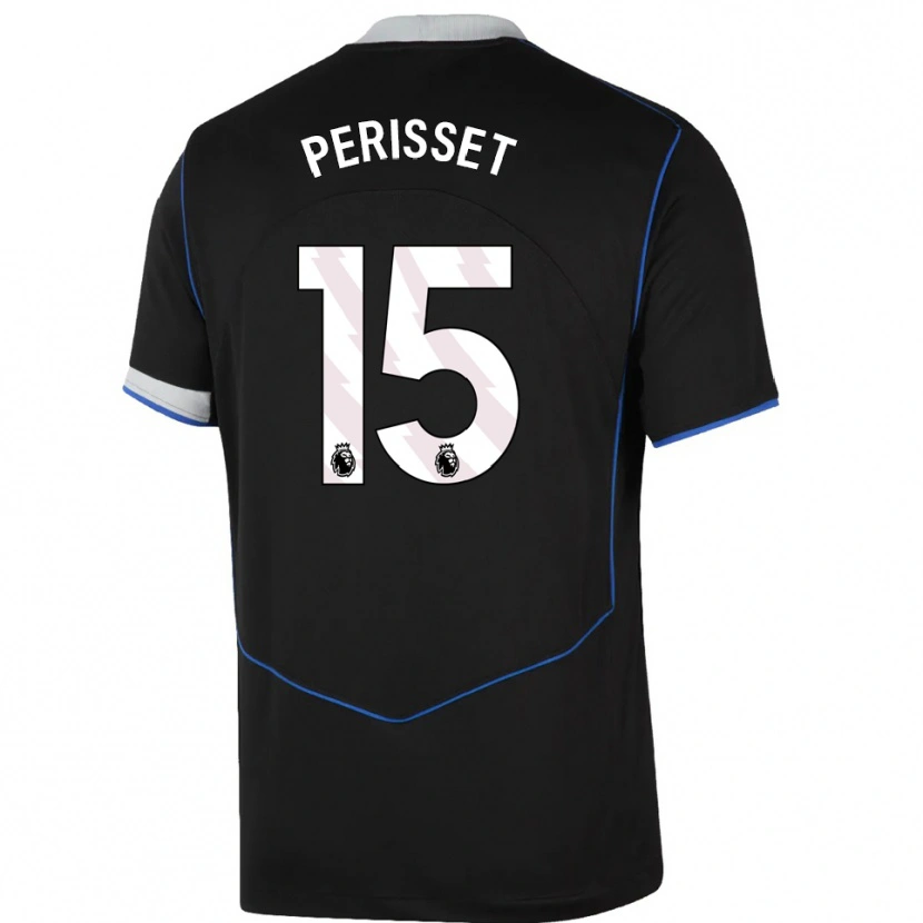 Danxen Kinder Eve Perisset #15 Schwarz Blau Silber Ausweichtrikot Trikot 2025/26 T-Shirt
