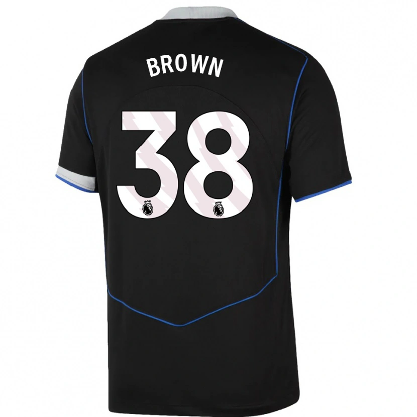 Danxen Kinder Cerys Brown #38 Schwarz Blau Silber Ausweichtrikot Trikot 2025/26 T-Shirt