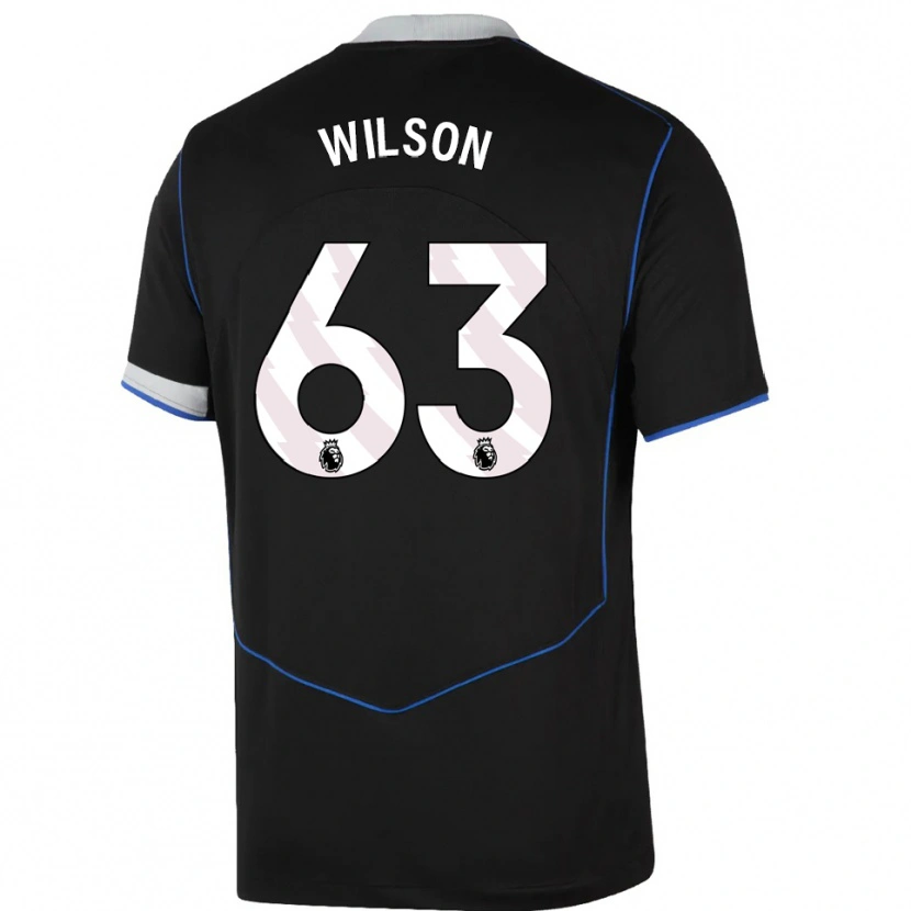 Danxen Kinder Kaiden Wilson #63 Schwarz Blau Silber Ausweichtrikot Trikot 2025/26 T-Shirt