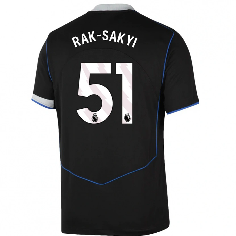 Danxen Kinder Sam Rak-Sakyi #51 Schwarz Blau Silber Ausweichtrikot Trikot 2025/26 T-Shirt