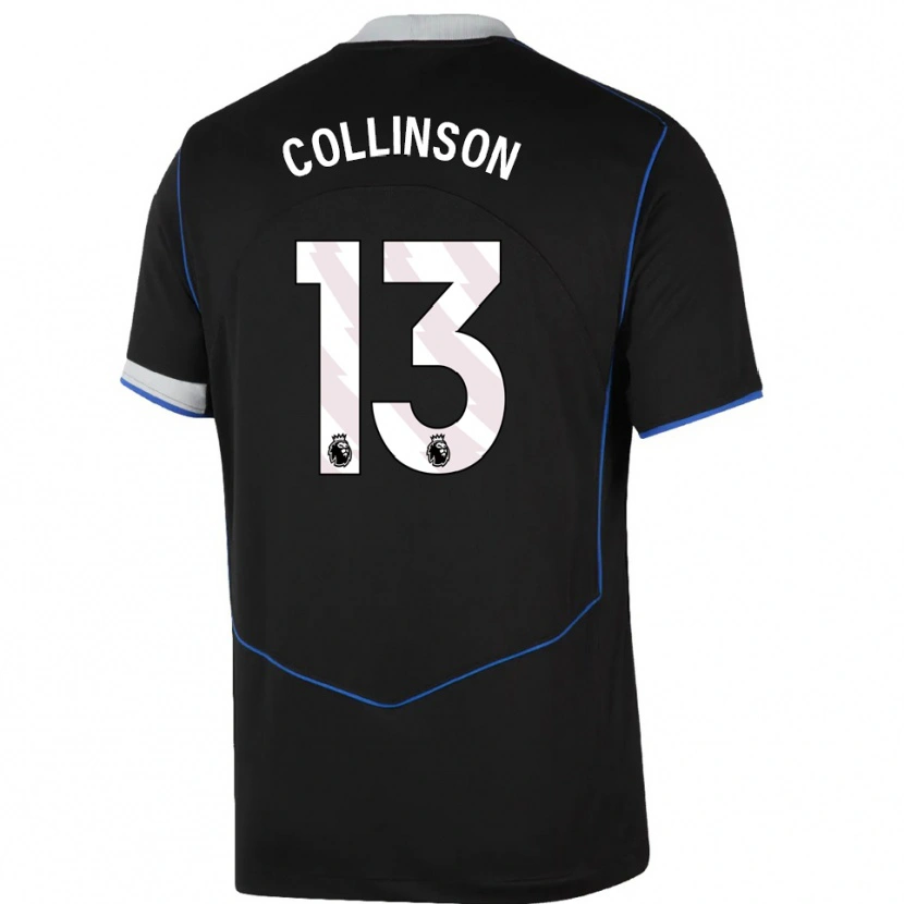 Danxen Kinder Isaac Collinson #13 Schwarz Blau Silber Ausweichtrikot Trikot 2025/26 T-Shirt