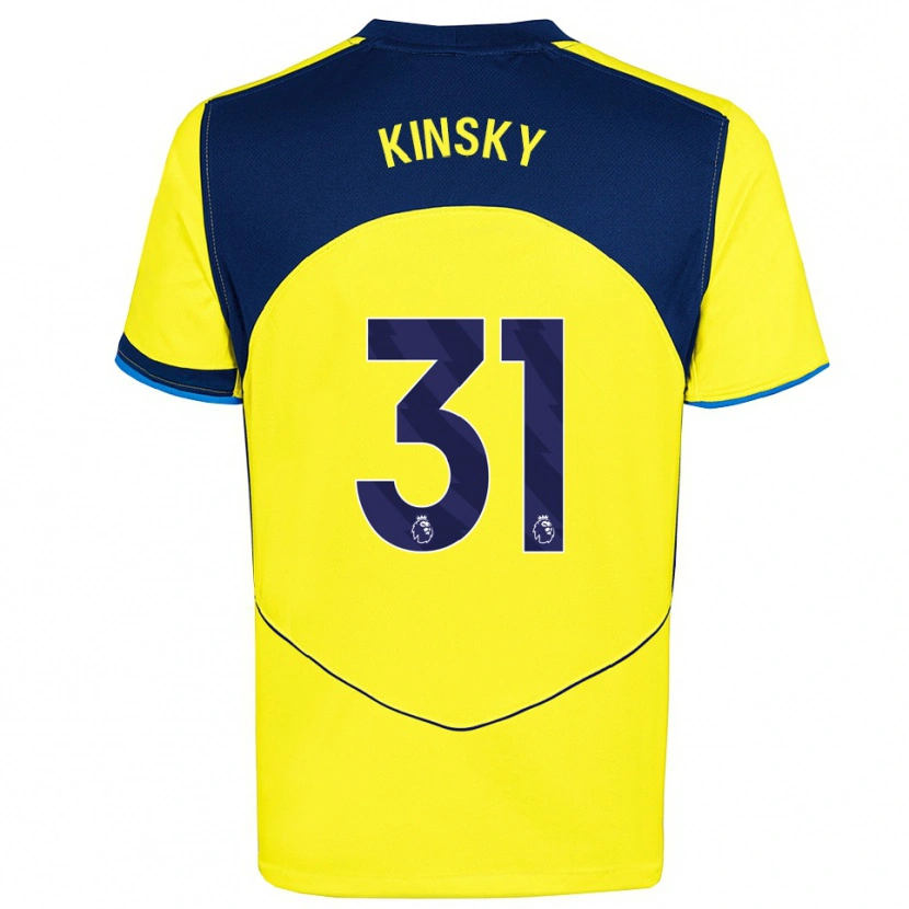 Danxen Kinder Antonín Kinský #31 Gelb Marineblau Ausweichtrikot Trikot 2025/26 T-Shirt