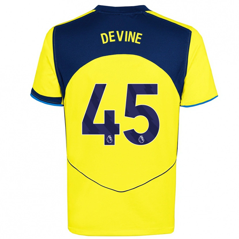 Danxen Kinder Alfie Devine #45 Gelb Marineblau Ausweichtrikot Trikot 2025/26 T-Shirt