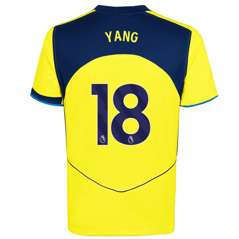 Danxen Kinder Min-Hyeok Yang #18 Gelb Marineblau Ausweichtrikot Trikot 2025/26 T-Shirt