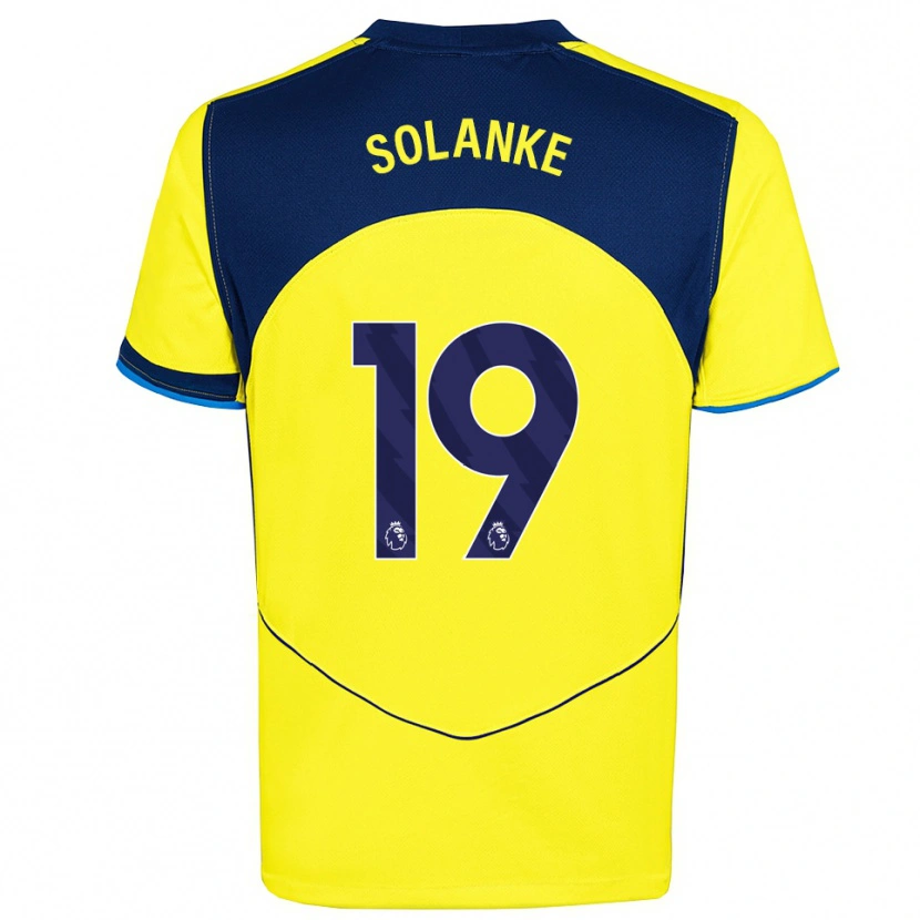 Danxen Kinder Dominic Solanke #19 Gelb Marineblau Ausweichtrikot Trikot 2025/26 T-Shirt