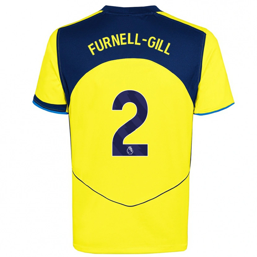 Danxen Kinder Luca Furnell-Gill #2 Gelb Marineblau Ausweichtrikot Trikot 2025/26 T-Shirt