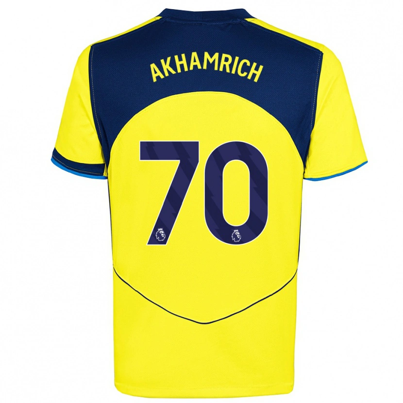 Danxen Kinder Yusuf Akhamrich #70 Gelb Marineblau Ausweichtrikot Trikot 2025/26 T-Shirt