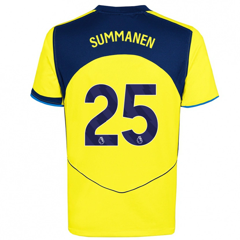 Danxen Kinder Eveliina Summanen #25 Gelb Marineblau Ausweichtrikot Trikot 2025/26 T-Shirt