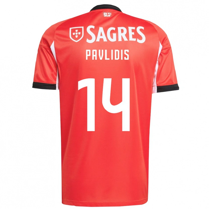 Danxen Herren Vangelis Pavlidis #14 Rot Weiß Heimtrikot Trikot 2025/26 T-Shirt
