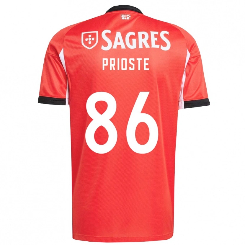 Danxen Herren Diogo Prioste #86 Rot Weiß Heimtrikot Trikot 2025/26 T-Shirt
