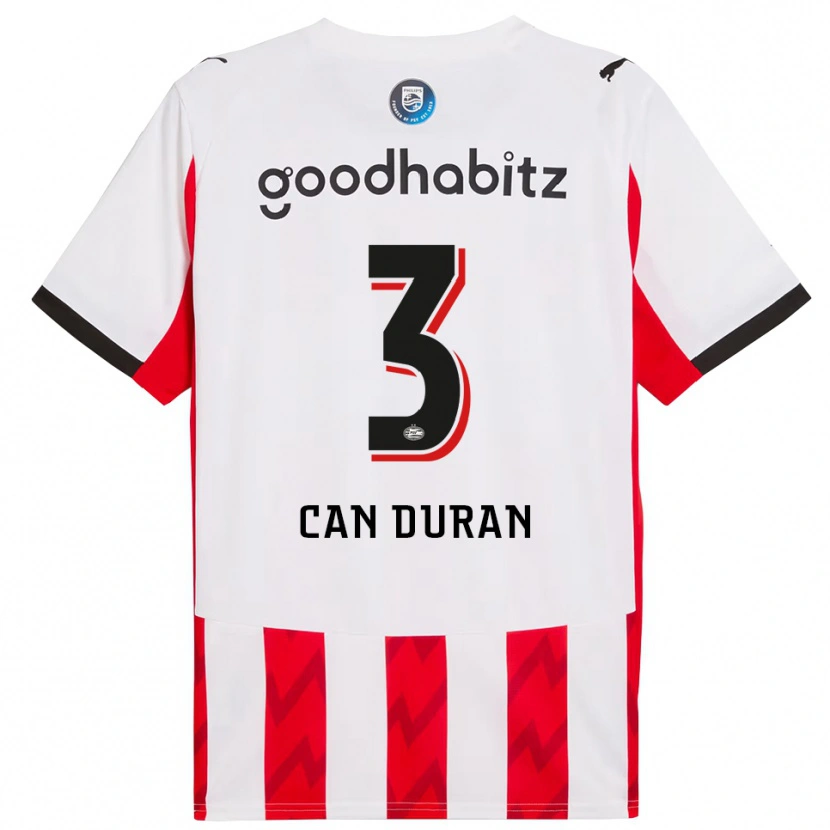 Danxen Herren Emre Can Duran #3 Rot Weiß Heimtrikot Trikot 2025/26 T-Shirt
