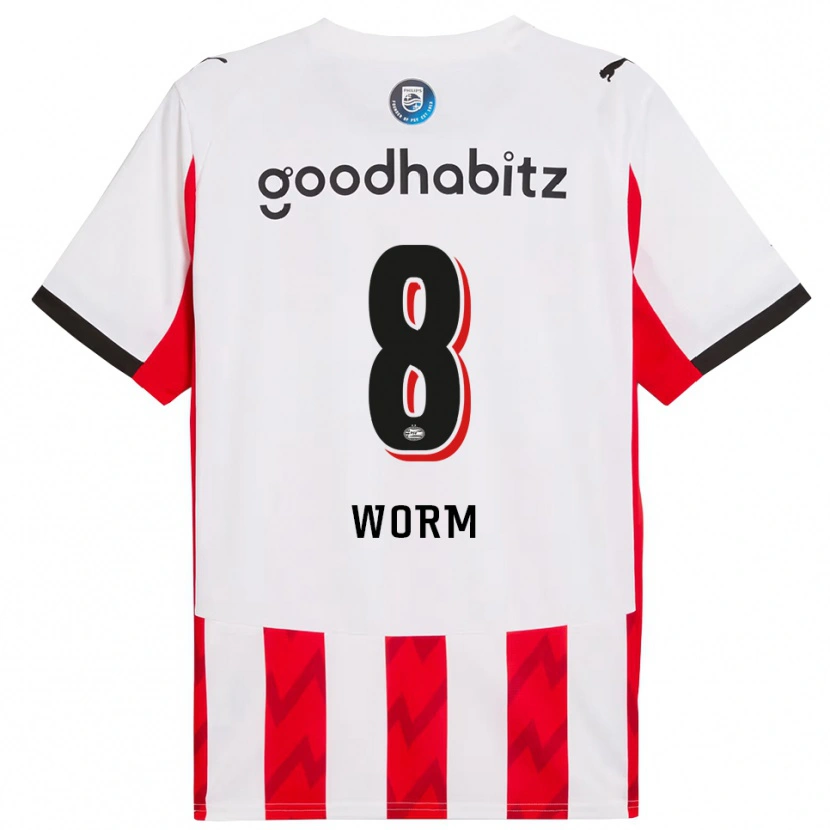 Danxen Herren Siri Worm #8 Rot Weiß Heimtrikot Trikot 2025/26 T-Shirt