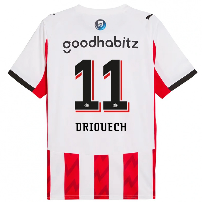Danxen Herren Couhaib Driouech #11 Rot Weiß Heimtrikot Trikot 2025/26 T-Shirt