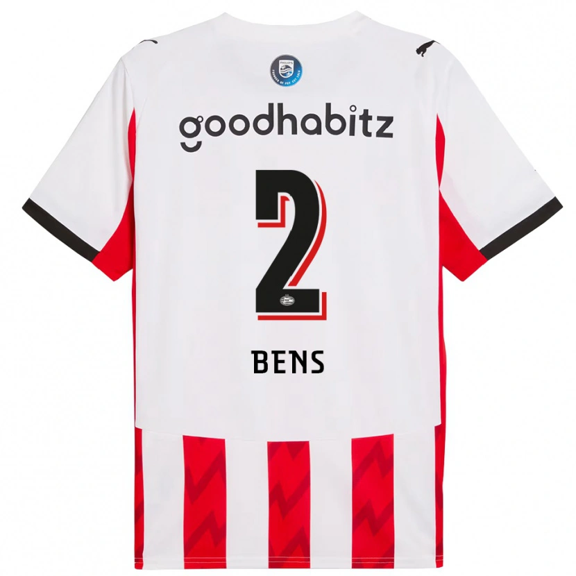 Danxen Herren Teun Bens #2 Rot Weiß Heimtrikot Trikot 2025/26 T-Shirt