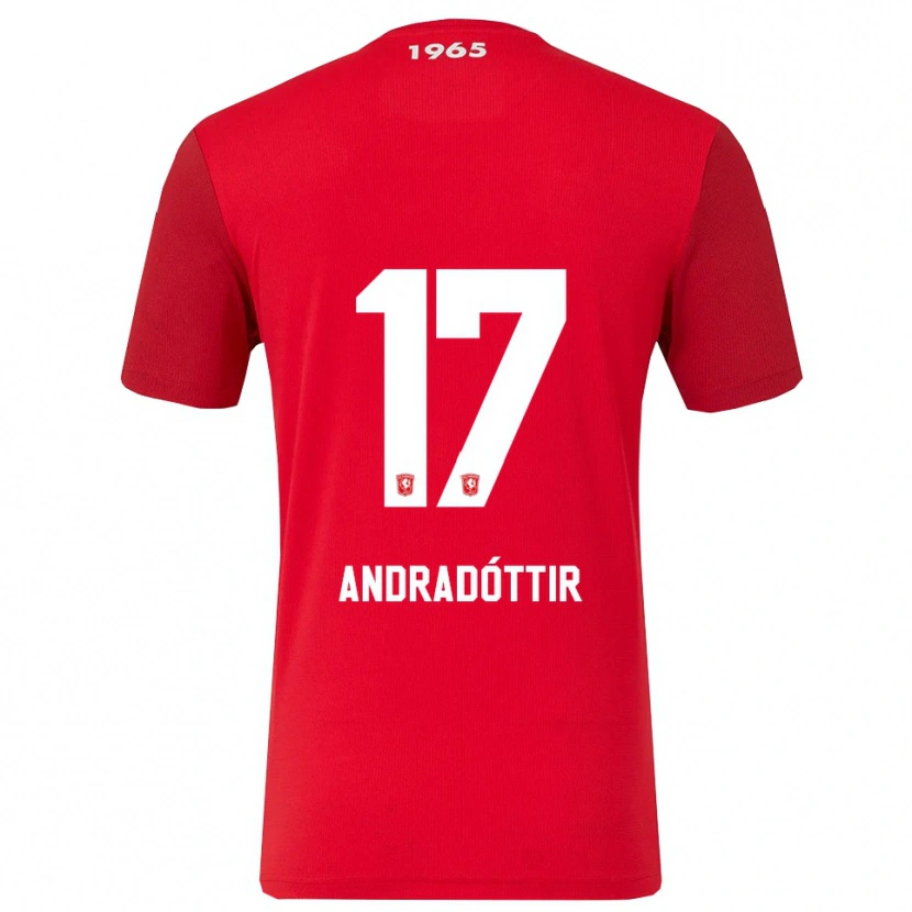 Danxen Herren Amanda Andradóttir #17 Rot Weiß Heimtrikot Trikot 2025/26 T-Shirt