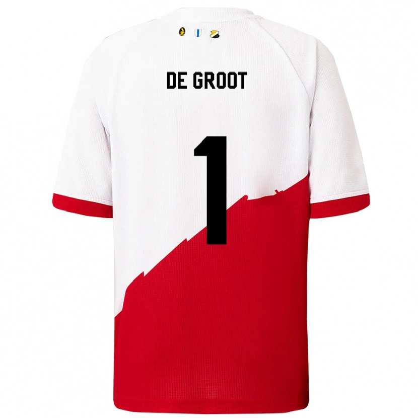 Danxen Herren Jasmijn De Groot #1 Weiß Rot Heimtrikot Trikot 2025/26 T-Shirt