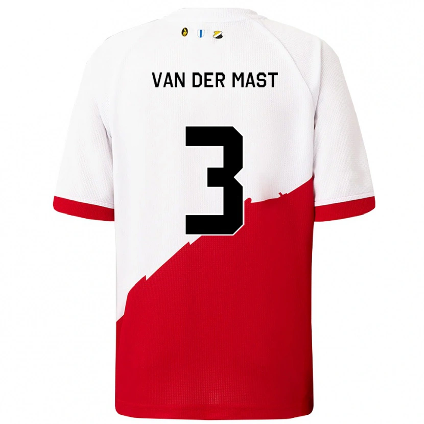 Danxen Herren Hylke Van Der Mast #3 Weiß Rot Heimtrikot Trikot 2025/26 T-Shirt