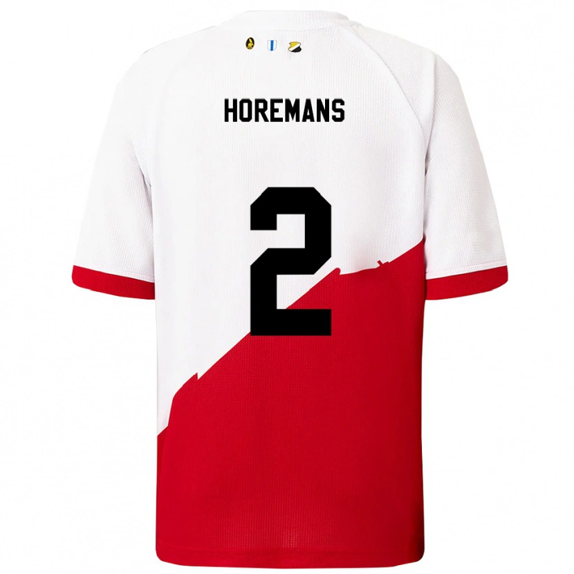 Danxen Herren Siebe Horemans #2 Weiß Rot Heimtrikot Trikot 2025/26 T-Shirt