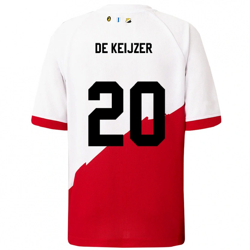 Danxen Herren Lotje De Keijzer #20 Weiß Rot Heimtrikot Trikot 2025/26 T-Shirt