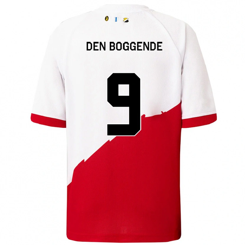 Danxen Herren Tijn Den Boggende #9 Weiß Rot Heimtrikot Trikot 2025/26 T-Shirt