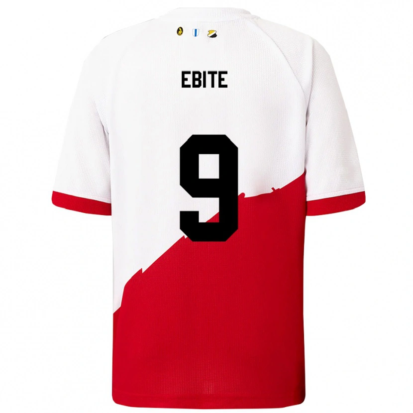 Danxen Herren Shedrach Ebite #9 Weiß Rot Heimtrikot Trikot 2025/26 T-Shirt