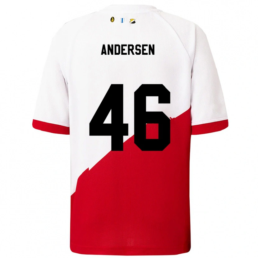 Danxen Herren Silas Andersen #46 Weiß Rot Heimtrikot Trikot 2025/26 T-Shirt