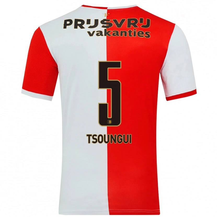 Danxen Herren Antef Tsoungui #5 Rot Weiß Heimtrikot Trikot 2025/26 T-Shirt