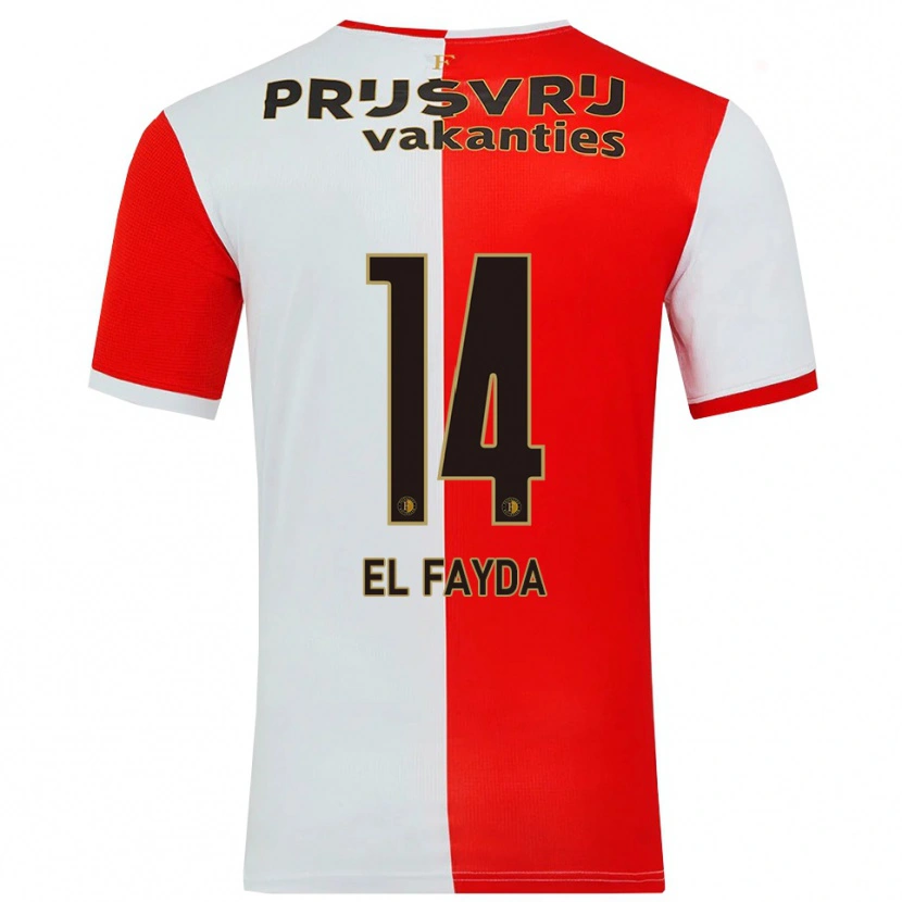 Danxen Herren Damin El Fayda #14 Rot Weiß Heimtrikot Trikot 2025/26 T-Shirt