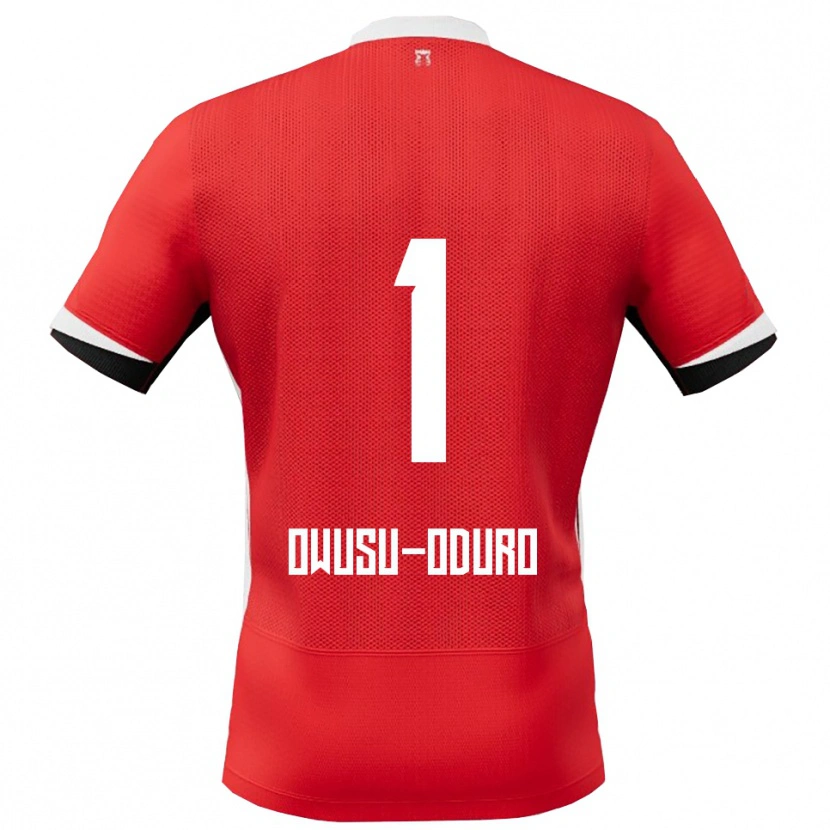 Danxen Herren Rome Jayden Owusu-Oduro #1 Rot Weiß Heimtrikot Trikot 2025/26 T-Shirt