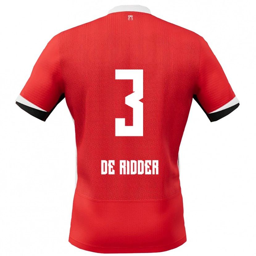 Danxen Herren Djoeke De Ridder #3 Rot Weiß Heimtrikot Trikot 2025/26 T-Shirt
