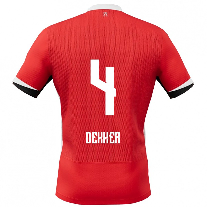Danxen Herren Maxim Dekker #4 Rot Weiß Heimtrikot Trikot 2025/26 T-Shirt