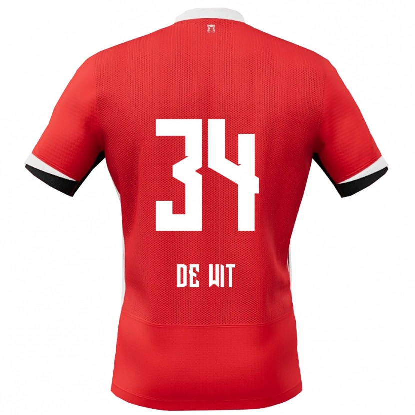 Danxen Herren Mees De Wit #34 Rot Weiß Heimtrikot Trikot 2025/26 T-Shirt