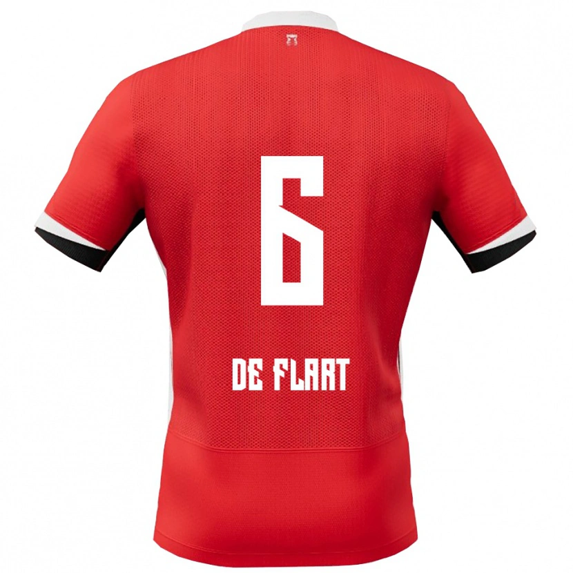 Danxen Herren Onne De Flart #6 Rot Weiß Heimtrikot Trikot 2025/26 T-Shirt