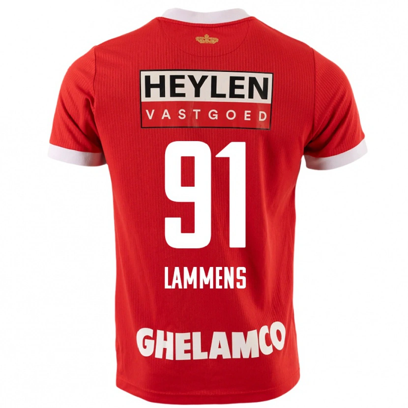 Danxen Herren Senne Lammens #91 Rot Weiß Heimtrikot Trikot 2025/26 T-Shirt