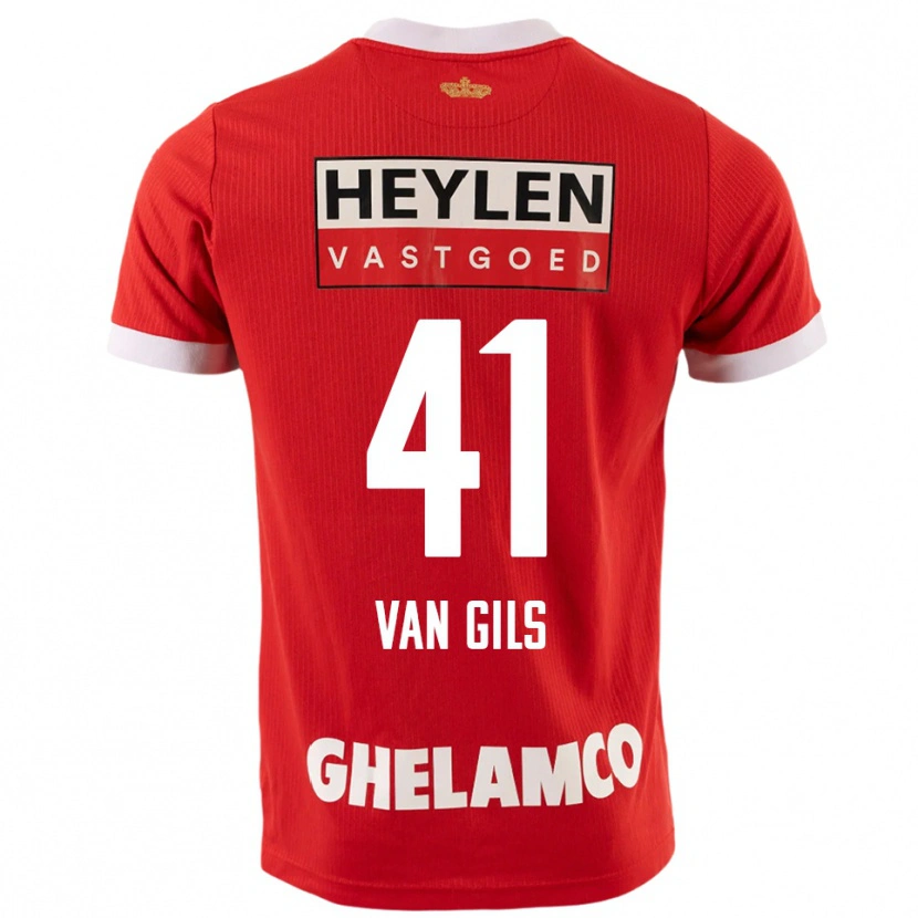 Danxen Herren Mathis Van Gils #41 Rot Weiß Heimtrikot Trikot 2025/26 T-Shirt