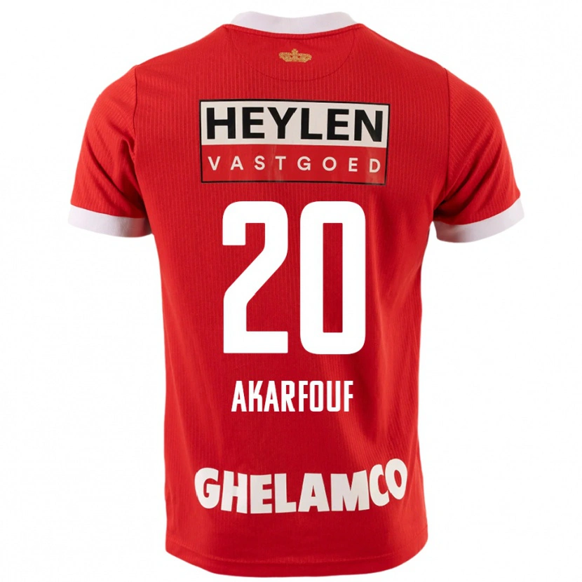 Danxen Herren Hamza Akarfouf #20 Rot Weiß Heimtrikot Trikot 2025/26 T-Shirt
