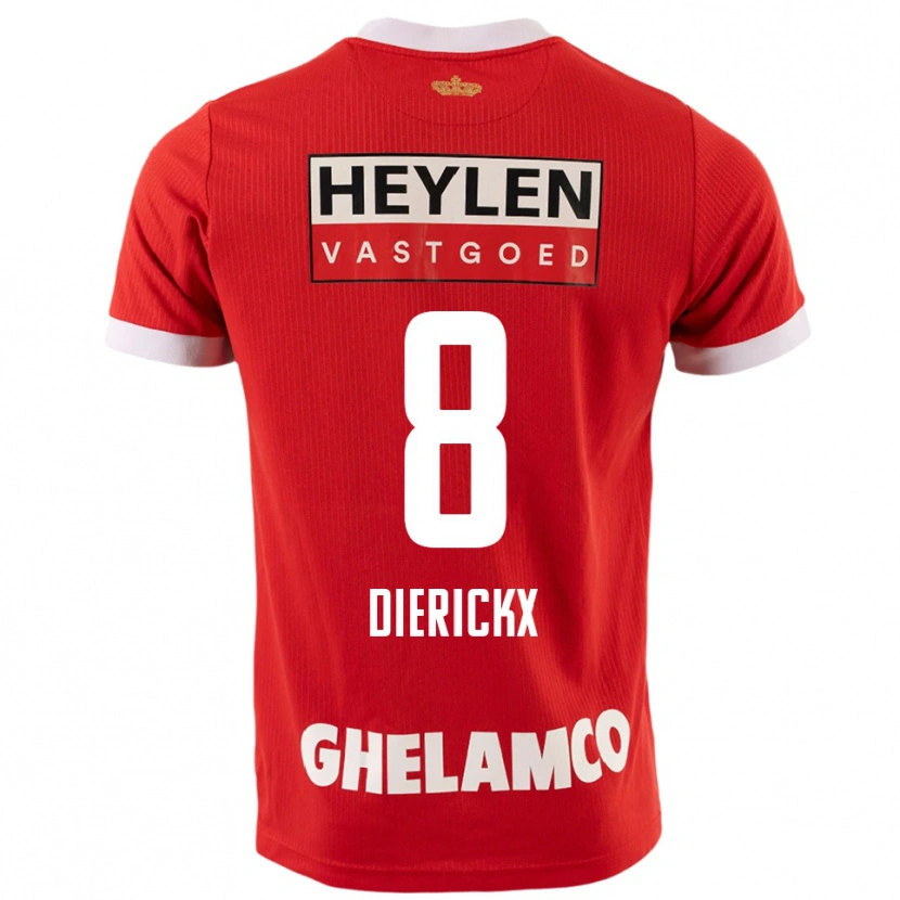 Danxen Herren Xander Dierckx #8 Rot Weiß Heimtrikot Trikot 2025/26 T-Shirt