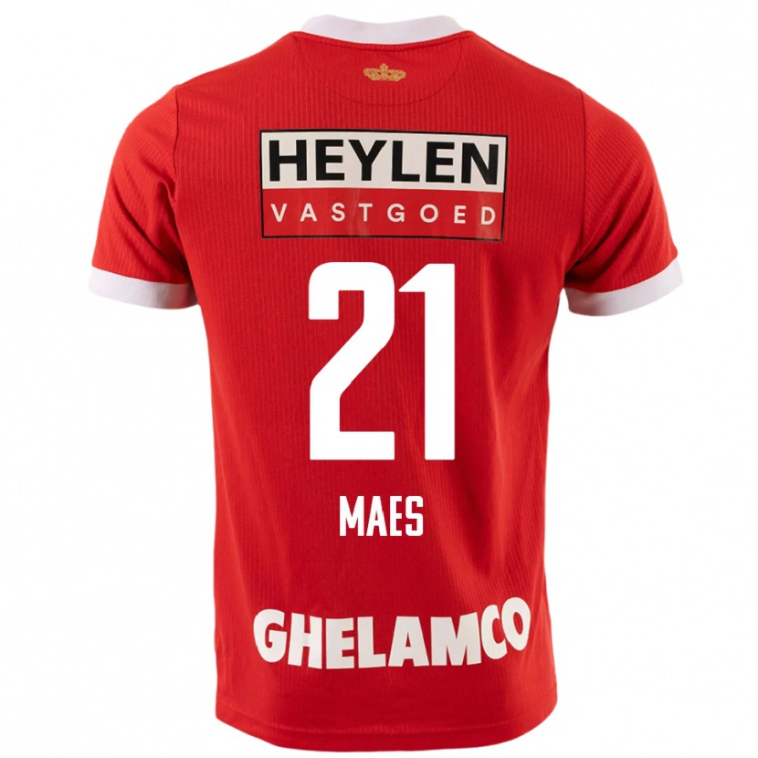Danxen Herren Noa Maes #21 Rot Weiß Heimtrikot Trikot 2025/26 T-Shirt