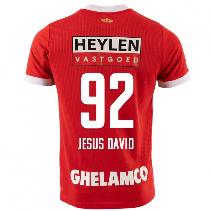 Danxen Herren Gabriel Jesus David #92 Rot Weiß Heimtrikot Trikot 2025/26 T-Shirt