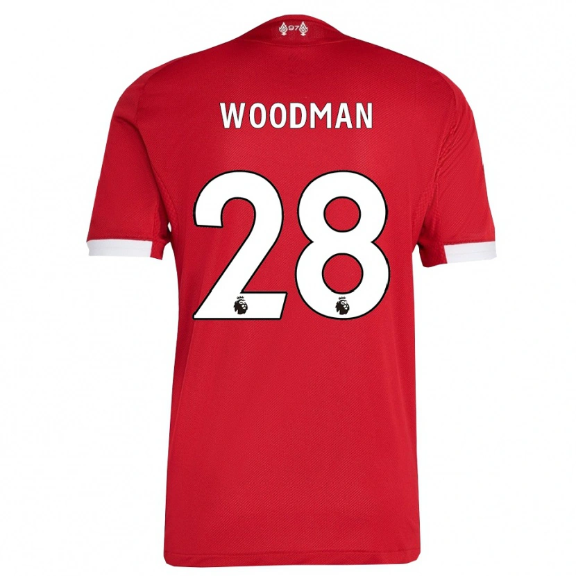 Danxen Herren Freddie Woodman #28 Rot Weiß Heimtrikot Trikot 2025/26 T-Shirt